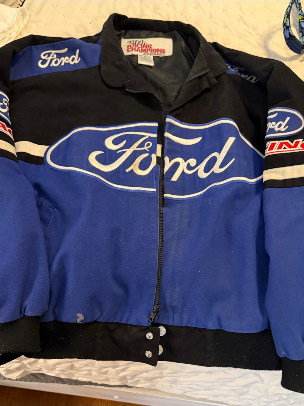 Ford Blue and Black Racing Jacket - Classic Logo